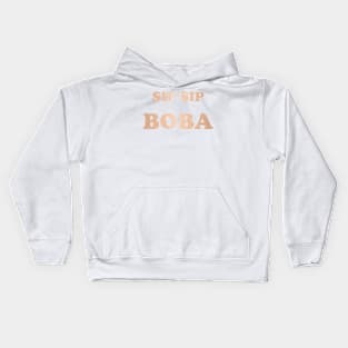 Sip Sip Boba in Rose Gold Kids Hoodie